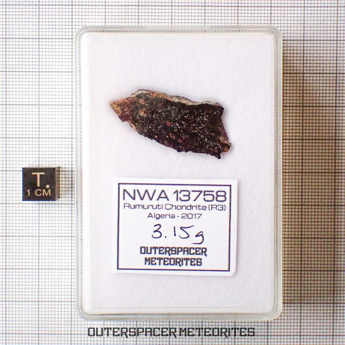 NWA 13758 - R3 Chondrite (Rumuruti) - Slice - 3.15g - Algeria