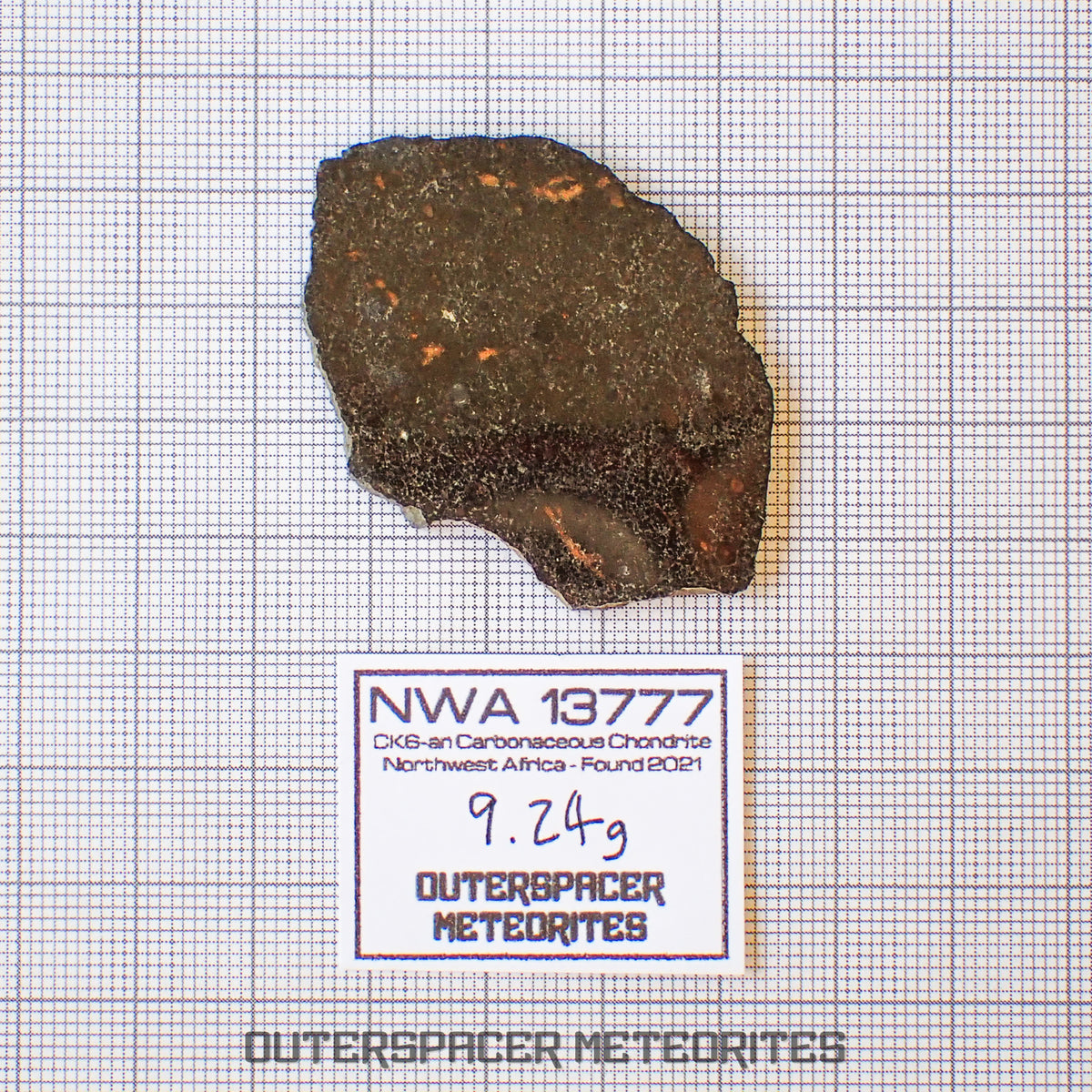 NWA 13777 - CK6-an Carbonaceous Chondrite - Slice  - 9.24g - Algeria