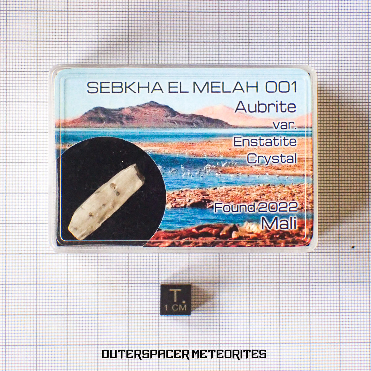 Sebkha el Melah 001 - Aubrite (Cristal d'enstatite) - Individu complet - 2,89g - Mali