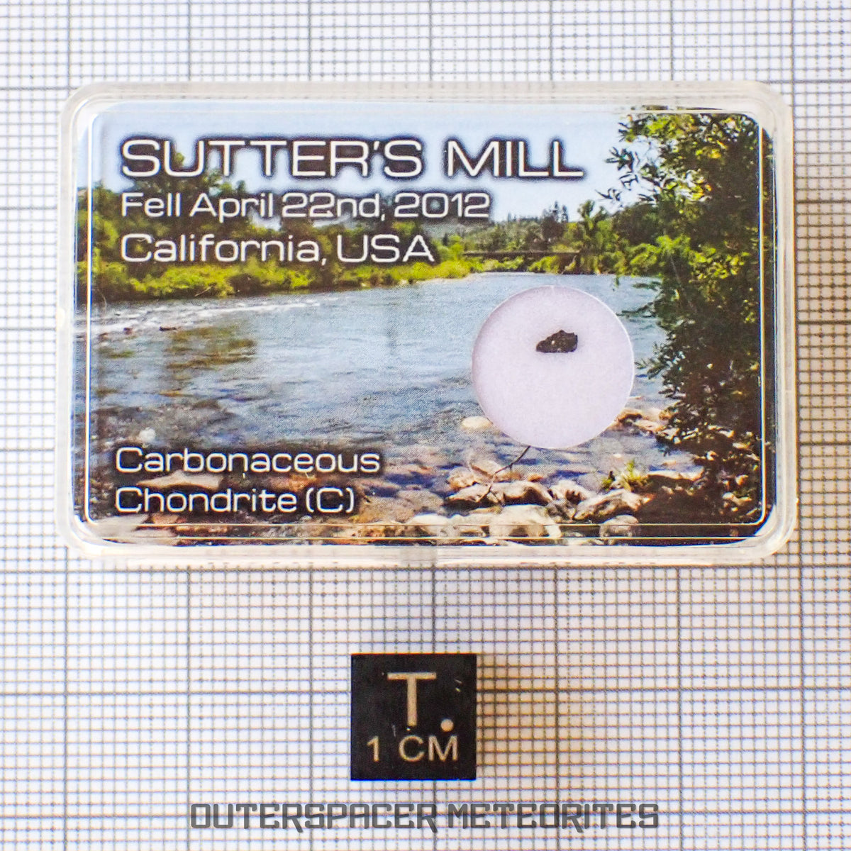 Sutters Mill - Condrita Carbonácea C - Mini Fragmento - EE. UU. (California)