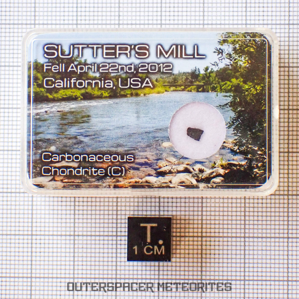 Sutters Mill - Condrita Carbonácea C - Mini Fragmento - EE. UU. (California)
