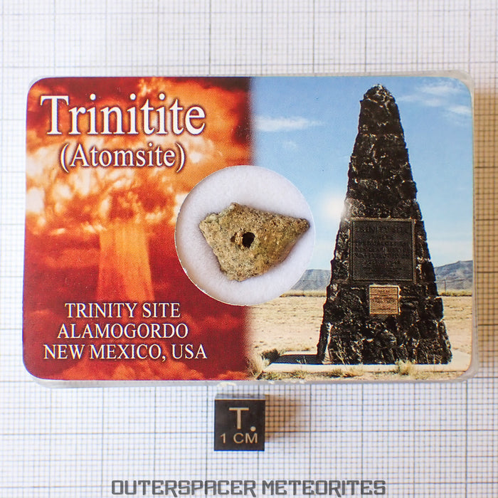 Trinitita (también conocida como Atomsita o Vidrio de Alamogordo) - Vidrio fundido de bomba atómica - Pieza individual completa - EE. UU. (Nuevo México)