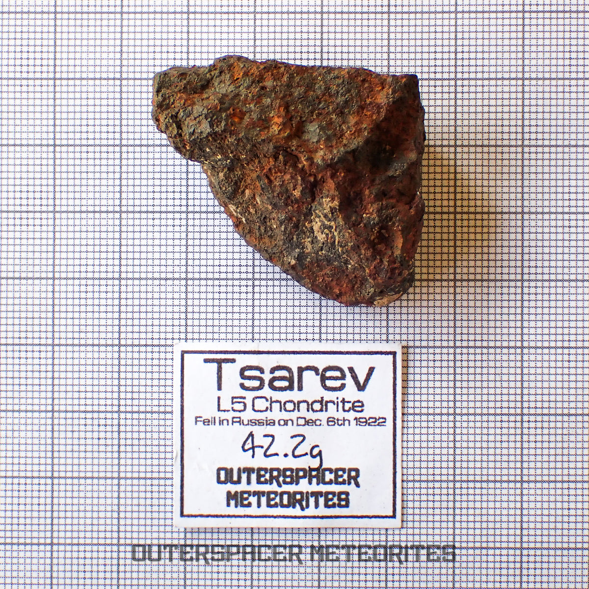 Tsarev - L5 Ordinary Chondrite - Complete Individual - 42.2g - Russia (Volgograd)