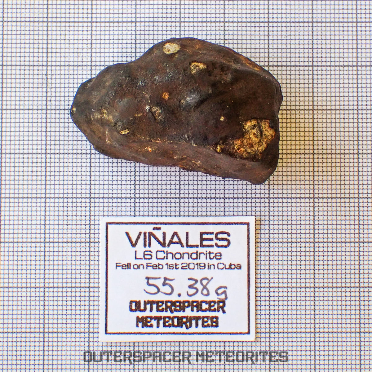 Viñales (alias Vinales) - Chondrite ordinaire L6 - Individu complet - 55,38g - Cuba