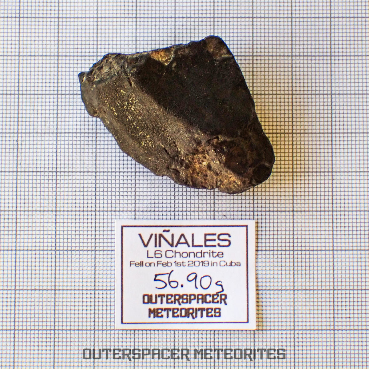Viñales (también conocido como Vinales) - Condrita Ordinaria L6 - Individuo Completo - 56.90g - Cuba